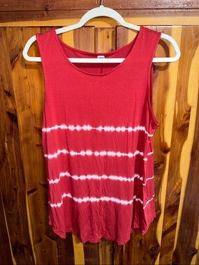 Old Navy Red Tie-Dye Sleeveless Tank Top
